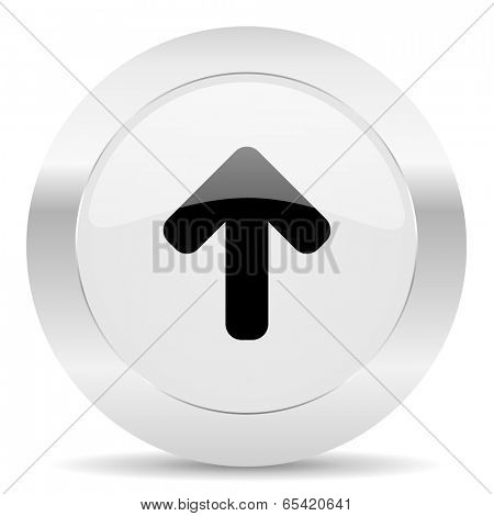 up silver glossy web icon