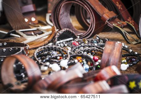 Store handmade  leather belts, spanish medieval fair