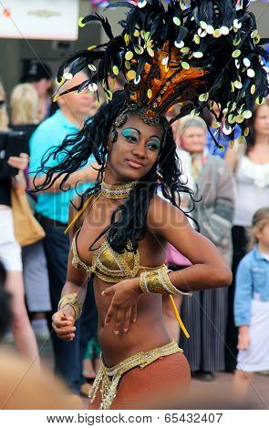 Moscow, Russia - Jun 16, 2012: Samba Dancer At The Festival Of The Famous Russian Travel Magazine 