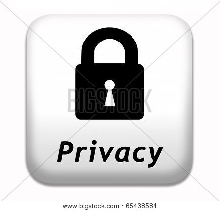 privacy private area protection of personal online data or confidential information, password protected info button or sign