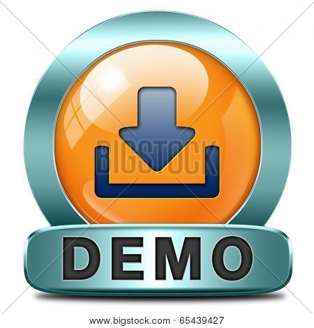 Demo download button or icon for free trial demonstration