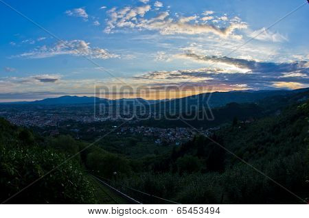 Montecatini Alto near Florence is a good viewpoint toward west Tuscany