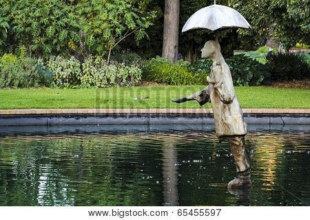 Rain Man Statue In St Kilda Botanical Gardens