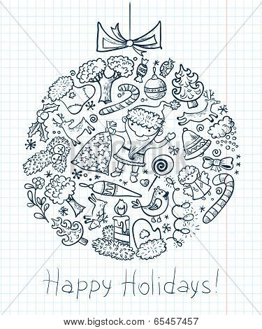 Christmas Doodle Card
