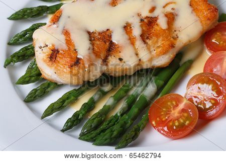 Grilled Chicken Breast With Asparagus, Macro.