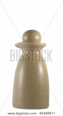 Pottery Ceramic brown bottle.