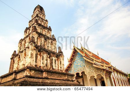 Acient pagoda in thai temple