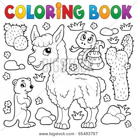 Coloring book with cute animals 4 - eps10 vector illustration.