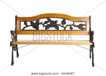 Banc de parc en bois blanc