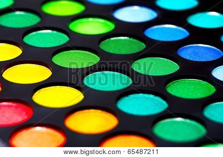 Colorful eye shadows palette
