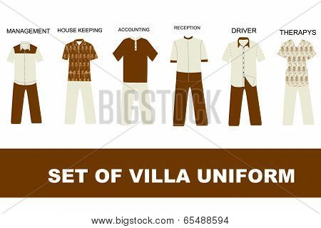 Hotel And Villa Uniform Vector