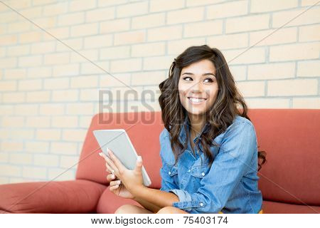 Woman Using Tablet