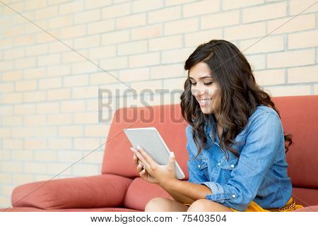 Woman Using Tablet