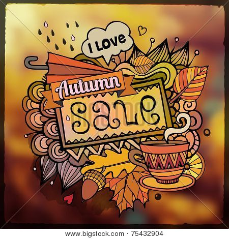autumn sale blurred background