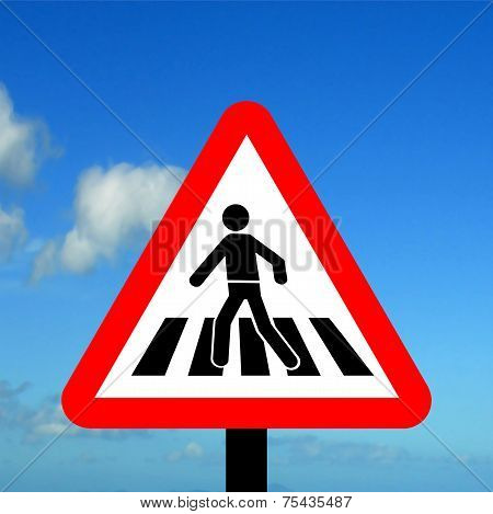 Warning triangle pedestrian crossing