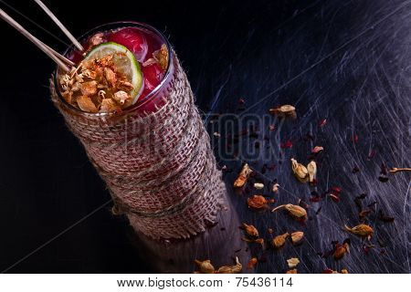 Alcoholic winter recreational cocktail