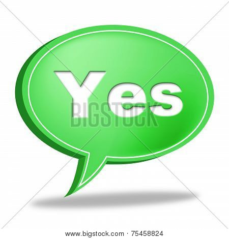 Yes Message Represents All Right And O.k.
