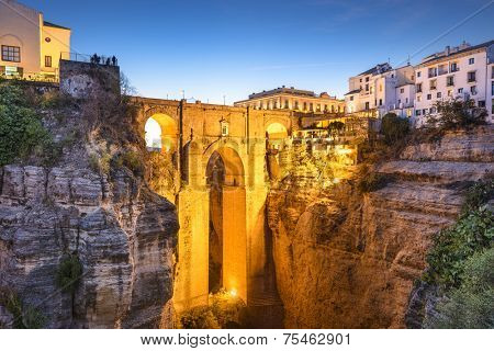 Ronda, Spain at Puente Nuevo Bridge.