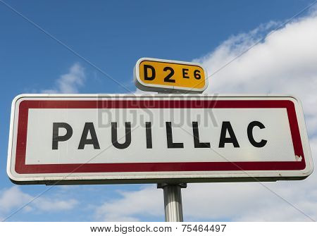Traffic Sign City Pauillac City Of Wine