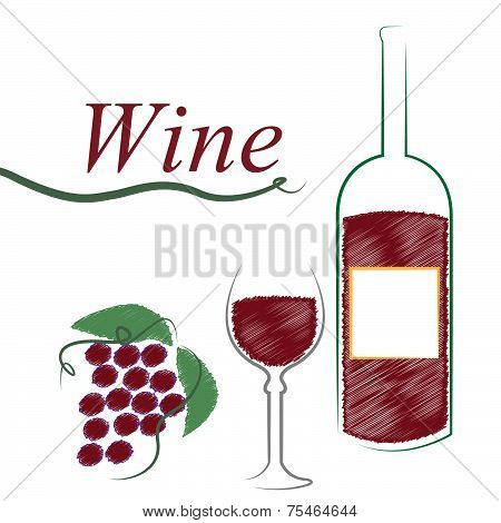 Wine Bottle Shows Alcoholic Drink And Cafe