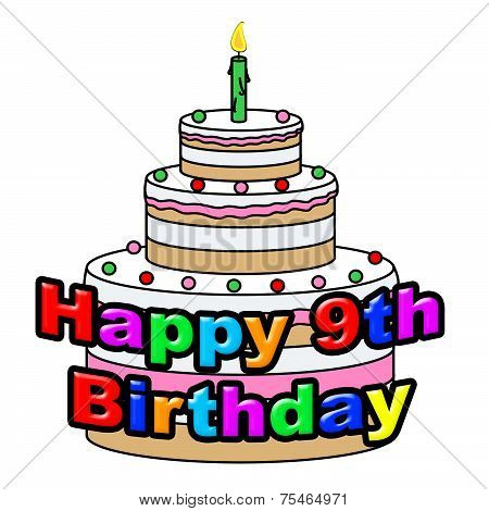 Happy Nineth Birthday Shows Celebrating Ninth And Celebration