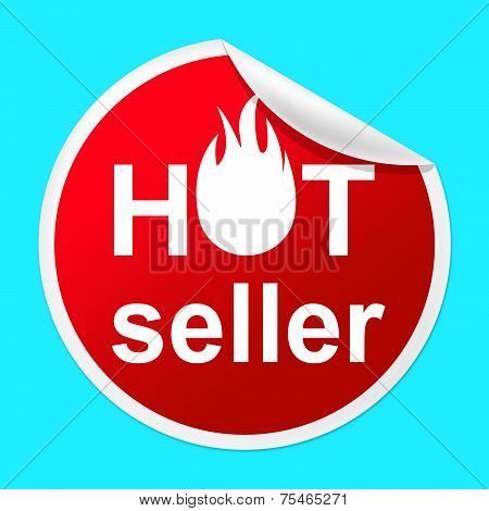 Hot Seller Sticker Indicates Number One And Best
