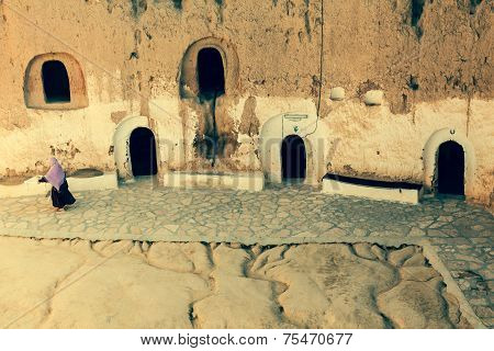 Matmata, Tunisia. The Largest Region Of The Troglodyte Communities. One Of Many Dwellings - Fragment