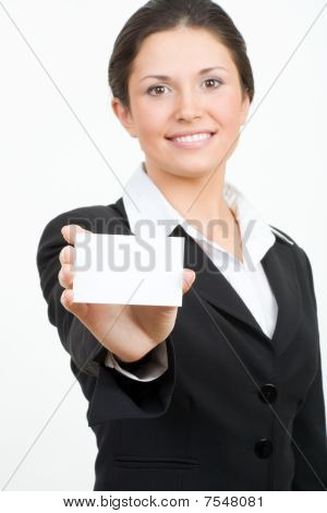 Busineswoman med kort