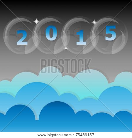 New Year 2015 Night Star And Cloud Sky Background