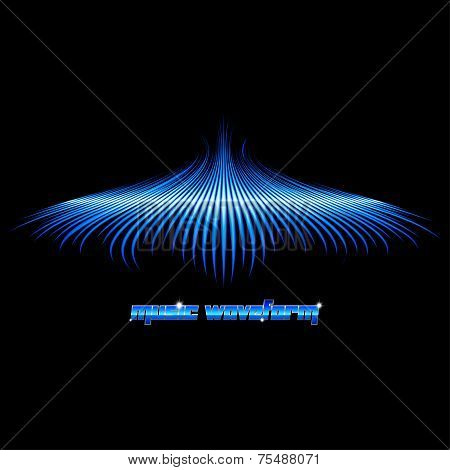 Sound waveform shaped sign with wings