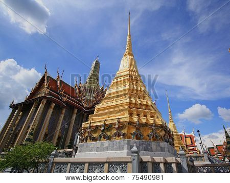 Landscape And Pagodas In Wat Phra Kaew