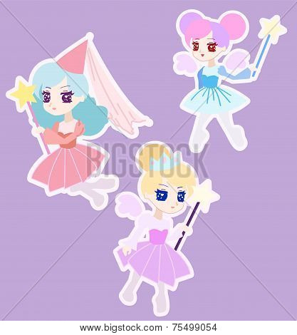 Cute Fairy Princess Character With Wings