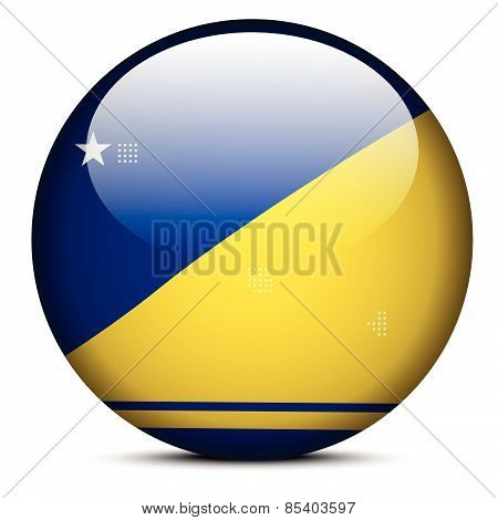 Map With Dot Pattern On Flag Button Of Tokelau