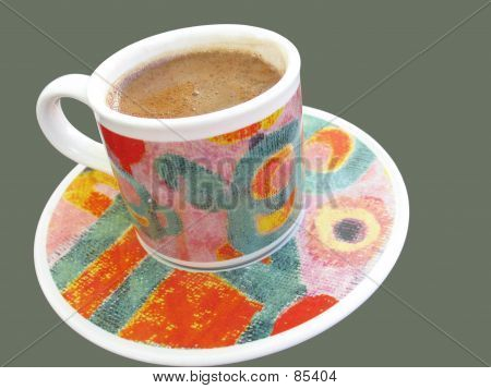 Una taza de café griego con un montón de burbujas