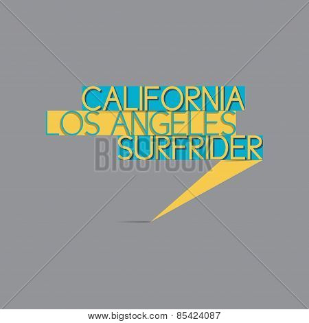 California Surfrider Illustration Typography