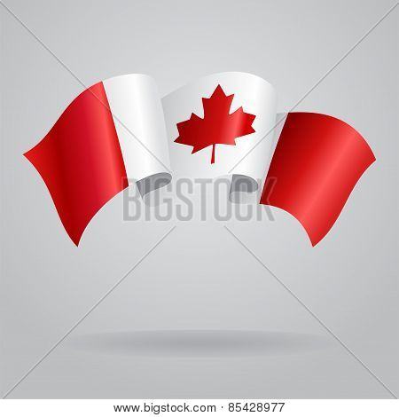 Canadian waving Flag. Vector illustration