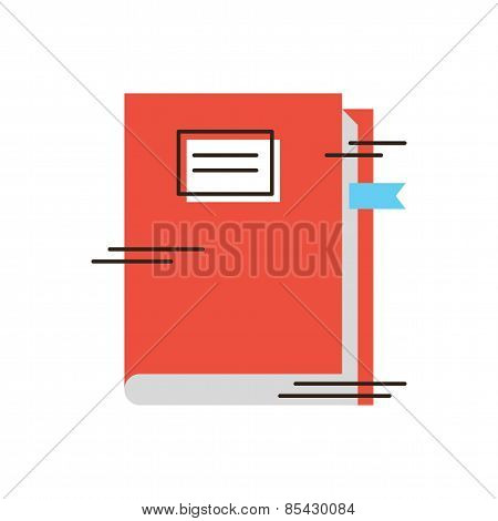 Book Education Flat Line Icon Concept
