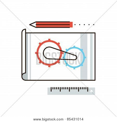 Engineering Develop Line Icon Concept