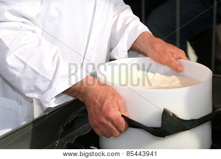 Hands Of The Elderly Person Of Cheese While Doing The Cheese
