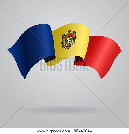 Moldovan waving Flag. Vector illustration