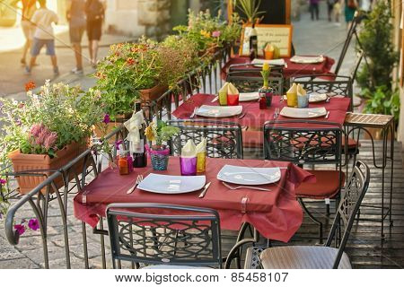 Typical small cafe in Tuscany, Italy