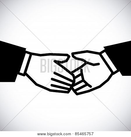 Handshake design over white background vector illustration