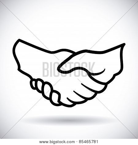 Handshake design over white background vector illustration