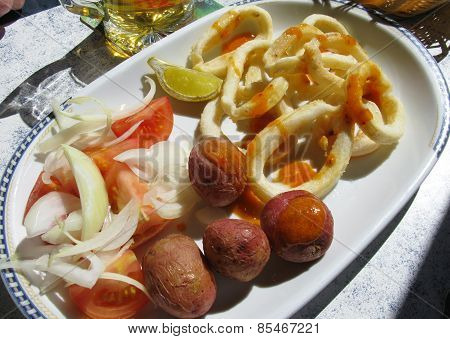 Squid rings served on Fuerteventura