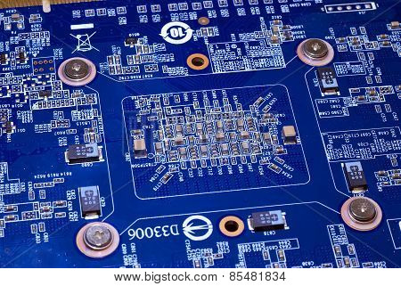 Blue electronic plate.