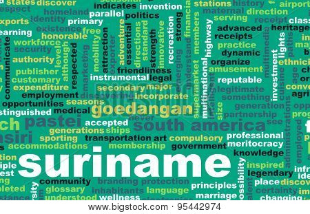 Suriname as a Country Abstract Art Concept