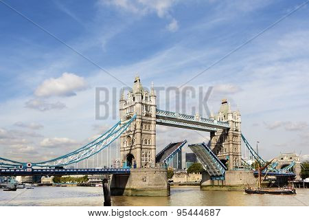 Tower Bridge With Sailing Barge