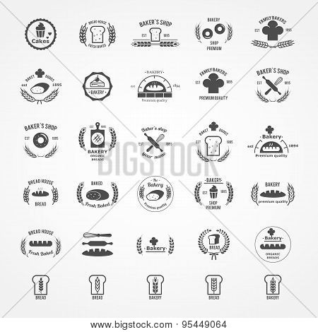 Vector set of vintage bakery logos