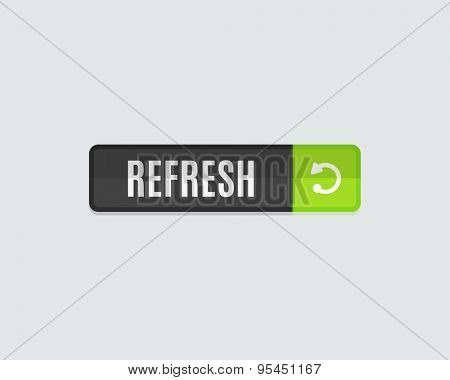 Refresh web button. Modern flat design, paper graphic, website icon and design element