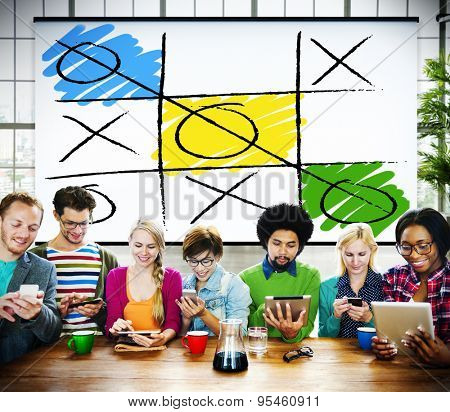 Leisure Game Tic Tac Toe Competition Challenge Winner Concept